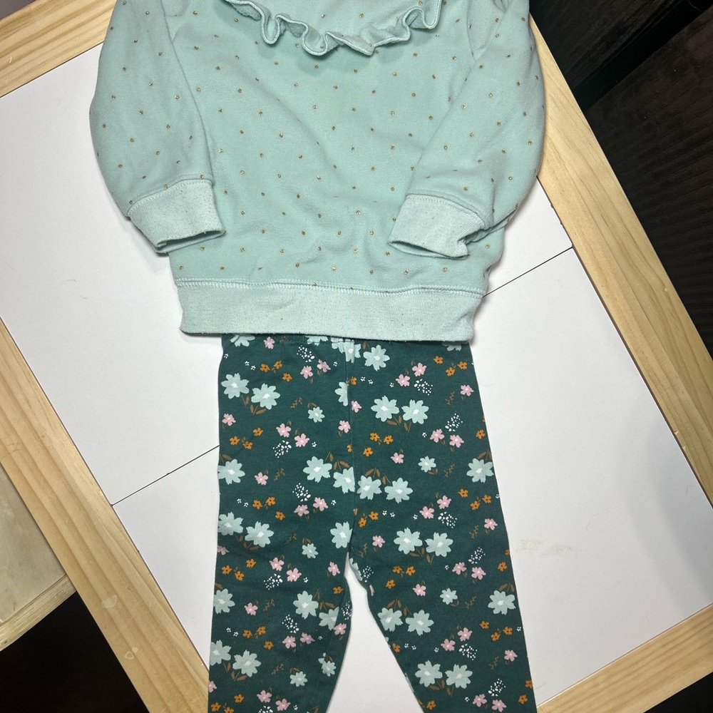 Carter's Mint Ruffle Top with Gold Dots - Picture 7 of 7